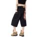 American Black Cropped Jeans 2025 Summer Men's Loose Fit Slimming Straight Wide Leg Mid Length Casual Shorts_mkmklike.com