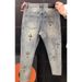 Men's Clothing High End Heavy Duty Embroidered Jeans For Men In Spring And Summer, Straight Leg Skinny Pants, Versatile Harem Pants_mkmklike.com