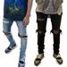 FOG Style Zippered Cuffs, Button Placket, Men's Oversized And Distressed Small Leg Jeans_mkmklike.com