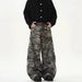 Unisex Retro Camo Wide-Leg Cargo Pants – Trendy Loose Fit, Reverse Design & Distressed Detailing_mkmklike.com