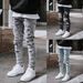 Men's Clothing Men's Worn Out Stretch Jeans Skinny Jeans Men's Jeans_mkmklike.com