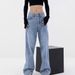 Y2K Wide Leg Denim Jeans For Women - Loose Fit Plus Size Floor Length Pants With Vintage Wash (S-XXL)_mkmklike.com
