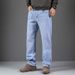Pure Cotton Denim Men's Spring And Summer New Loose And Fattened Plus Size Jeans Men's Foreign Trade Large Straight Jeans Men_mkmklike.com