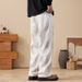 Cross-border One-piece Delivery Jeans Men's Thin Tencel White Dirty Straight-leg Pants Retro Washed Stacked Wide-leg Pants_mkmklike.com