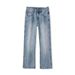 Men's Clothing Men's Washed Straight-Leg Jeans - Relaxed Fit Vintage Denim Pants With Slight Flare, High Cotton Comfort (Blue, Size 28-40)_mkmklike.com
