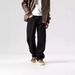 Cleanfit Vintage Washed Black & Gray Straight-Leg Denim Jeans For Men – Relaxed Fit Retro Style_mkmklike.com