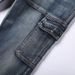 Street Retro Washed Denim Pants For Both Men And Women, Featuring Multiple Pockets And A Straight Fit, Loose Fitting Denim Pants_mkmklike.com
