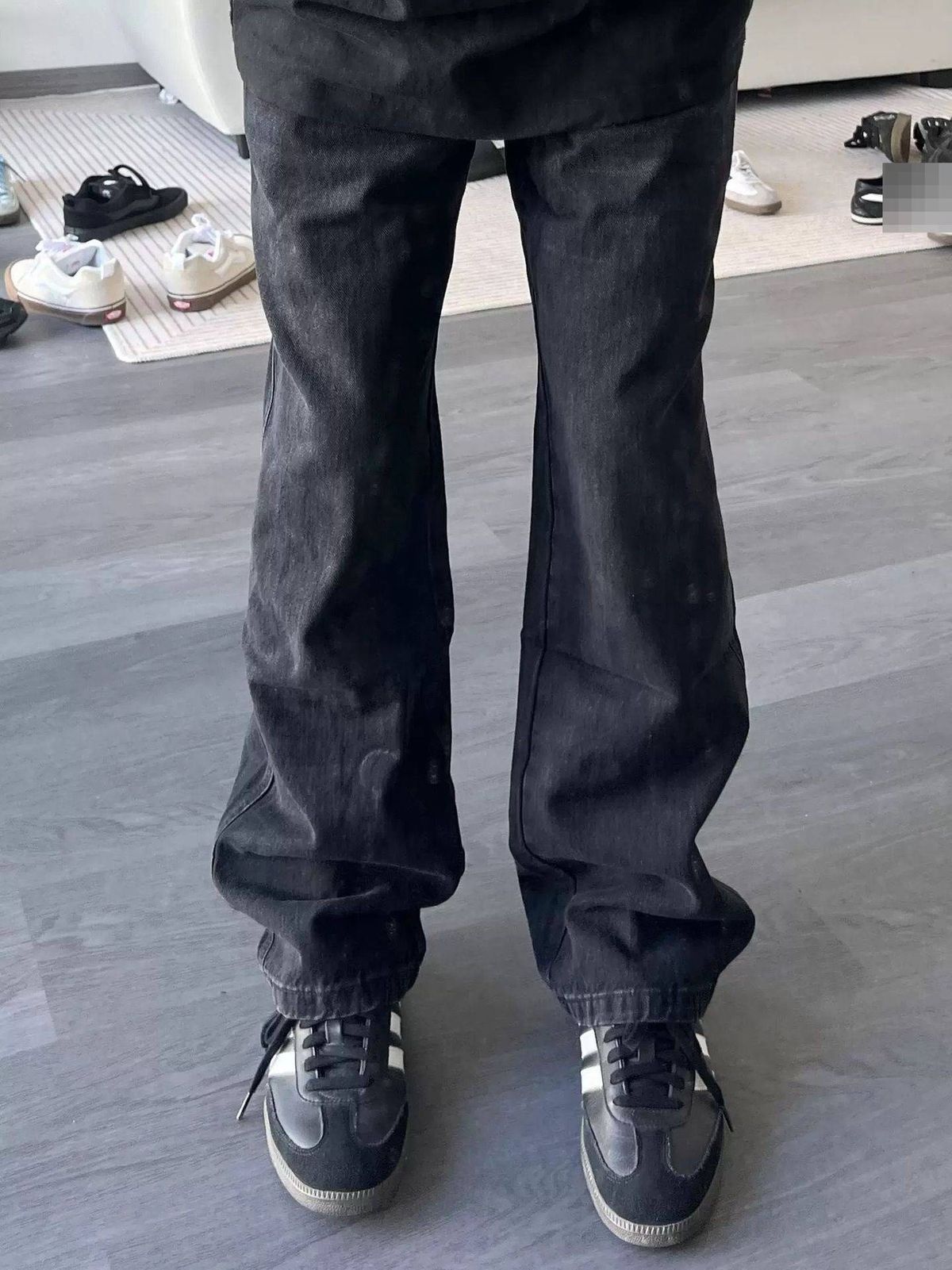 Men's Spring Heavyweight Black Minimalist Washed Straight Leg Jeans Casual High Street Versatile 2026 Trend_mkmklike.com