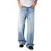 Men's Light Blue Washed Vintage Straight-Leg Jeans – Classic Denim With Distressed Whiskering & Retro Styling_mkmklike.com