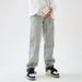 Men's Clothing Retro Washed Print Jeans Vintage Washed Print Jeans - High Street Retro Loose Fit Straight Leg Hip Hop Casual Pants For Teen Boys_mkmklike.com