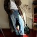 Women's Clothing Retro High Waist Slim Fit Straight Leg Jeans V Neck 100% Cotton Modern Fashion Rose Style_mkmklike.com