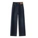 Winter Fleece-Lined High Waist Straight Leg Jeans – Thickened Retro Denim Pants, Slimming Fit & Stretch Comfort For Women_mkmklike.com
