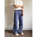 Unisex Heavy-Duty Cargo Pants - Vintage Workwear Style With Oversized Pockets & Relaxed Wide-Leg Fit For Streetwear & Retro Aesthetic_mkmklike.com