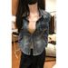 Chicco Chicco American Retro Blue Slim Fit Denim New Shirt Women's Fashionable Slimming Jacket Top_mkmklike.com