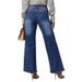 Jeans Women Straight Long Pants Casual Floor Length Mom Pant Blue High Waist Elegant Splice Pockets Slim Y2k Denim Trousers_mkmklike.com
