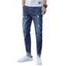 Washed Denim Trousers, Youth Elastic Slim Pants, Suitable For All Seasons_mkmklike.com