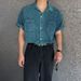 Vintage Denim Short Sleeve Shirt For Men - Casual Loose Fit Retro Style Summer Top With Button Front_mkmklike.com
