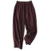 Women's Clothing new solid color cotton and linen harem pants pants elastic waist embroidery loose nine-point pants casual pants_mkmklike.com