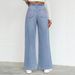 Women's Mid-Rise Casual Jeans Elastic Waist Drawstring Embroidered Bow Stretch Cotton Denim for Spring/Autumn & Summer_mkmklike.com