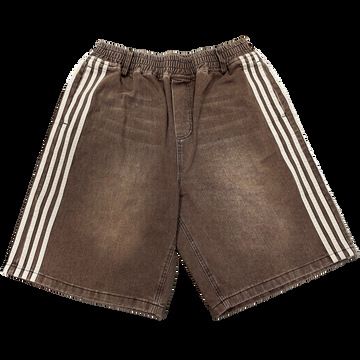 Men's Clothing Y2K Harajuku High Quality HCW Loose Jeans Embroidered Stripes Retro Loose Denim Shorts_mkmklike.com