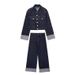 Cross-Border European American Women's Clothing INS Hot-Selling Denim Jacket And Flared Cuffed Pants Set_mkmklike.com