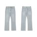 "Kennijima Vintage Ice Blue Flared Jeans For Men - High Waisted Retro Denim Pants With Cleanfit Style & Old Vibe"_mkmklike.com