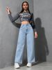 K American Wide Leg Jeans Women's New Loose And Slimming Straight Leg Denim Pants With Floor Length_mkmklike.com