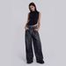 Women's Clothing Washed Old Gradient Wings Printing Retro New Loose Wide Leg Denim_mkmklike.com