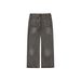 "Y2K Streetwear Cement Gray Wide-Leg Flared Cleanfit Jeans For Women - High Waist Washed Denim Pants With Straight Hem, Stretch-Free Comfort,_mkmklike.com
