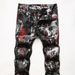 Men's Glow-in-the-Dark Digital Print Jeans – Slim Fit Clubwear With Reflective Design (Mid-Rise, Stretch Denim)_mkmklike.com