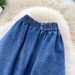 Korean Style Retro Silk Scarf Denim Midi Skirt For Women High Waisted Slimming A-Line Long Skirt Spring Commuting Hong Kong Style_mkmklike.com