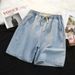 Men's Lightweight Denim Shorts | Stretch Summer Casual Shorts With Drawstring Waist, Multi-Pocket Straight Leg Cargo Shorts For Teens_mkmklike.com