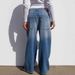 Women's High Waist Straight Leg Jeans - Vintage Washed Blue Denim Pants For Street Style Fashion Trends_mkmklike.com