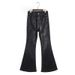 Men's Clothing Classic Dark Flared Coated Waxed Jeans Flared Stacked Loose Pants_mkmklike.com