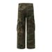 Men's Camouflage Cargo Trendy Brand American Style Loose Casual Straight Long Pants Distressed Washed Jeans_mkmklike.com