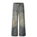 American High Street Side Pleated Flared Jeans Unisex Straight Wide Leg Cleanfit Casual Long Pants Trendy_mkmklike.com