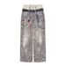 Men’s Retro Straight-Leg Jeans – High-Waisted Cotton Denim Pants With Leopard Print & Distressed Wash (M-3XL, Streetwear Essential)_mkmklike.com