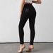 Women's Clothing Retro Old Money Style Casual Knit Trousers With Rhinestone Bow, Straight Leg, Loose Fit, Black Stretch Skinny Jeans_mkmklike.com