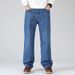 Pure Cotton Denim Men's Spring And Summer New Loose And Fattened Plus Size Jeans Men's Foreign Trade Large Straight Jeans Men_mkmklike.com