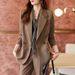 Women's Clothing Design Sense Small Suit Jacket Back Split Top Long Sleeve_mkmklike.com