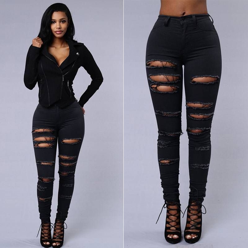 Summer 2025 New Women's Elastic Mini Jeans Slimming Ripped Style European And American Slim Fit Enhances Your Silhouette_mkmklike.com