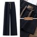 Black Straight Leg Jeans For Women - High Waist Stretchy Relaxed Fit Wide Leg Trousers (9 Lengths & 9 Sizes)_mkmklike.com