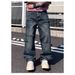 Men's Clothing Casual Washed Distressed Multi Pocket Autumn Long Pants Men's Loose Straight Leg Heavyweight Functional Jeans_mkmklike.com
