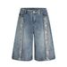 Men's Clothing Floral Print Washed Denim Shorts Men's Summer Loose Street Trend Casual Niche Shorts_mkmklike.com