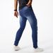 Men's Vintage Washed Ripped Jeans Distressed Denim Pants Hand-Scraped Details Slim Straight Fit Dark Blue Light Blue_mkmklike.com