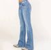 Women's Denim Vintage Y2K Low Waist Flared Trousers_mkmklike.com