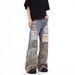 American Style Vintage Patchwork Camouflage Ripped Jeans For Men And Women, High Street Loose Cleanfit Casual Straight_mkmklike.com