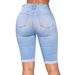 Women's Clothing Motorcycle Stretch Pants Blue Denim Women's Jeans_mkmklike.com
