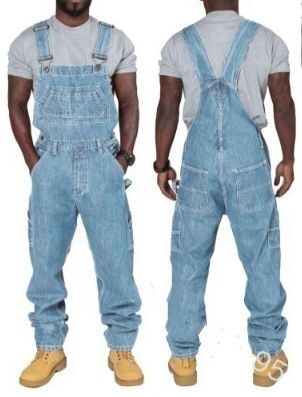 Men's ClothingMen's Overalls Fashionable Multi Pocket Loose Denim Trousers AF0995_mkmklike.com