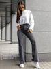 Women's Stretch Flared Jeans – Mid-Rise Cotton Denim With Vintage Wash And Flattering Mid-Rise Fit_mkmklike.com